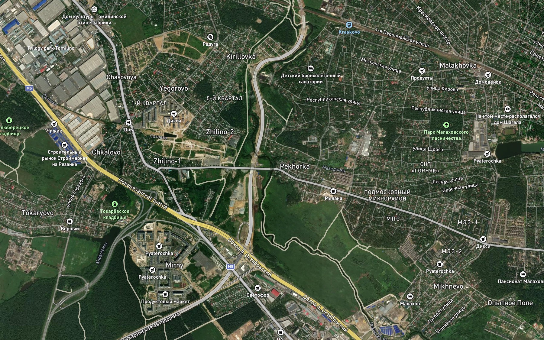 Satellite map of the Makedonka