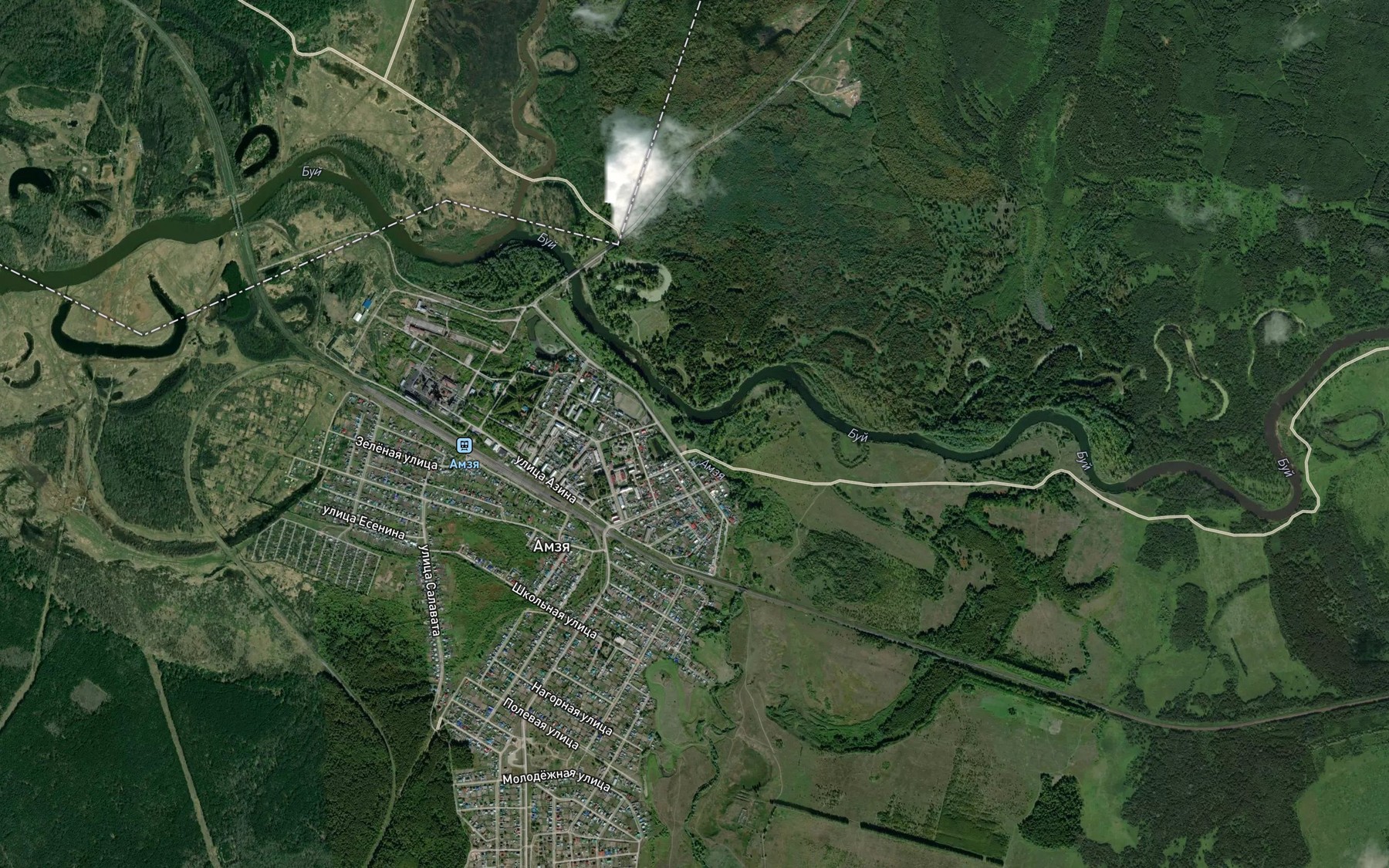Satellite map of the Amzya