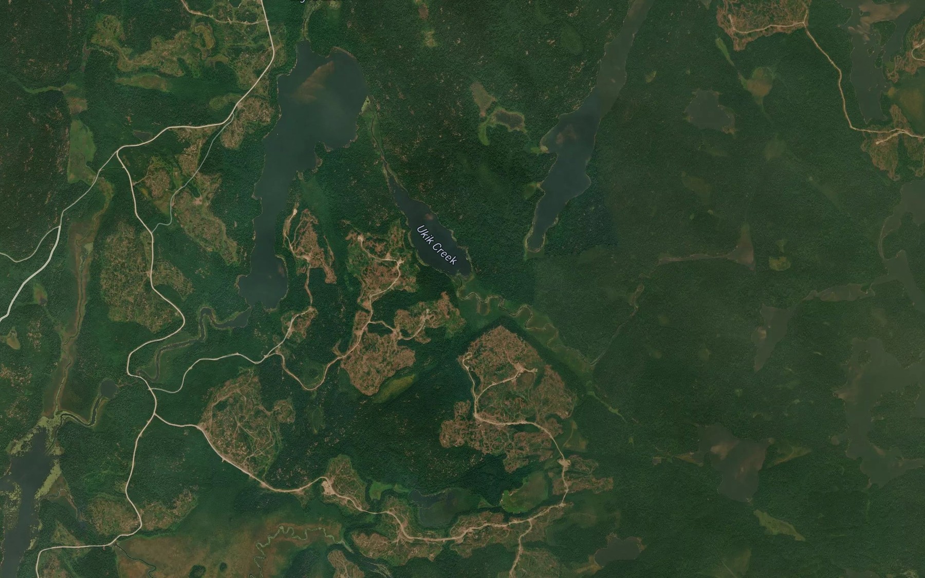 Satellite map of the Ukik Creek