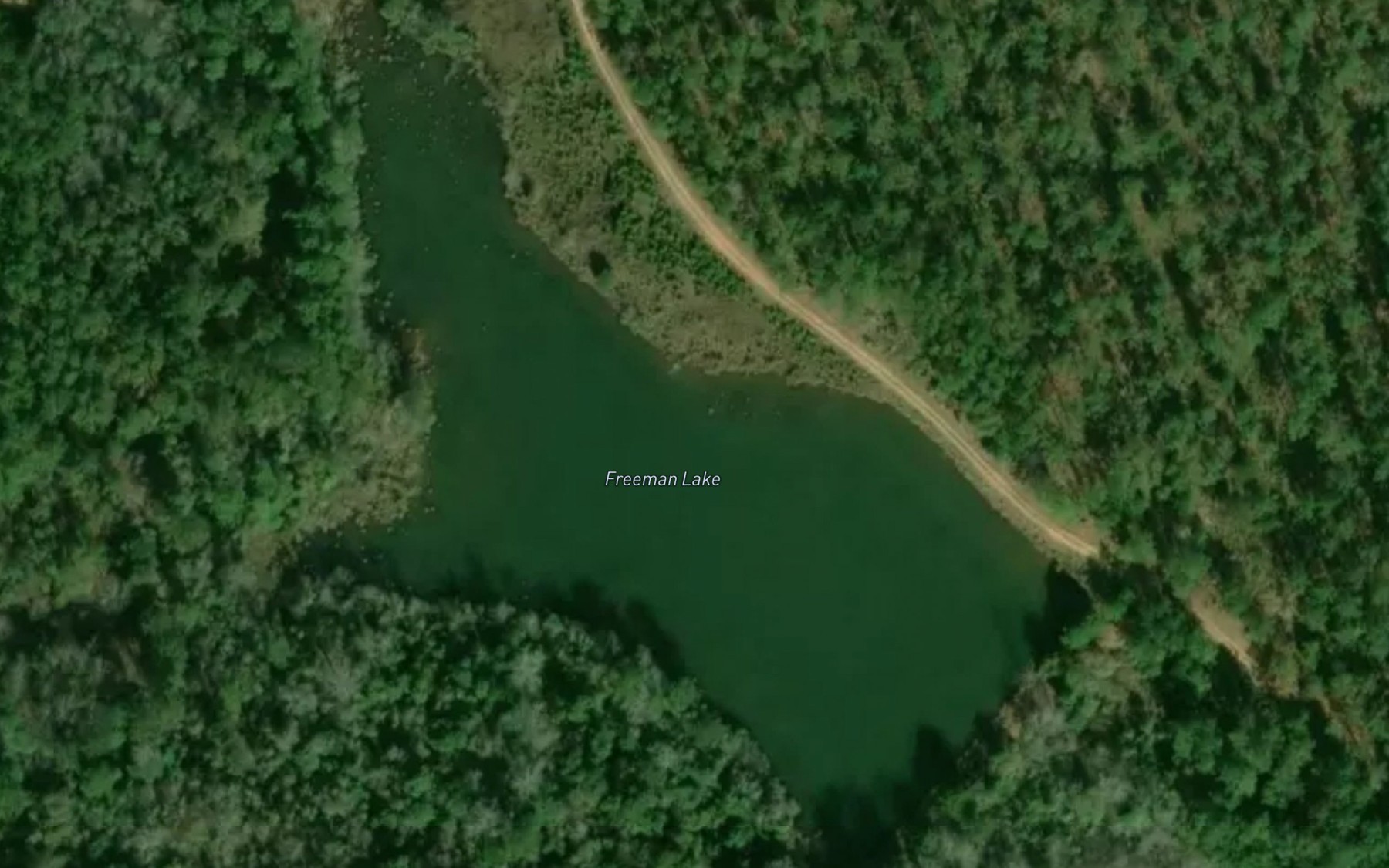 Satellite map of the Freeman Lake