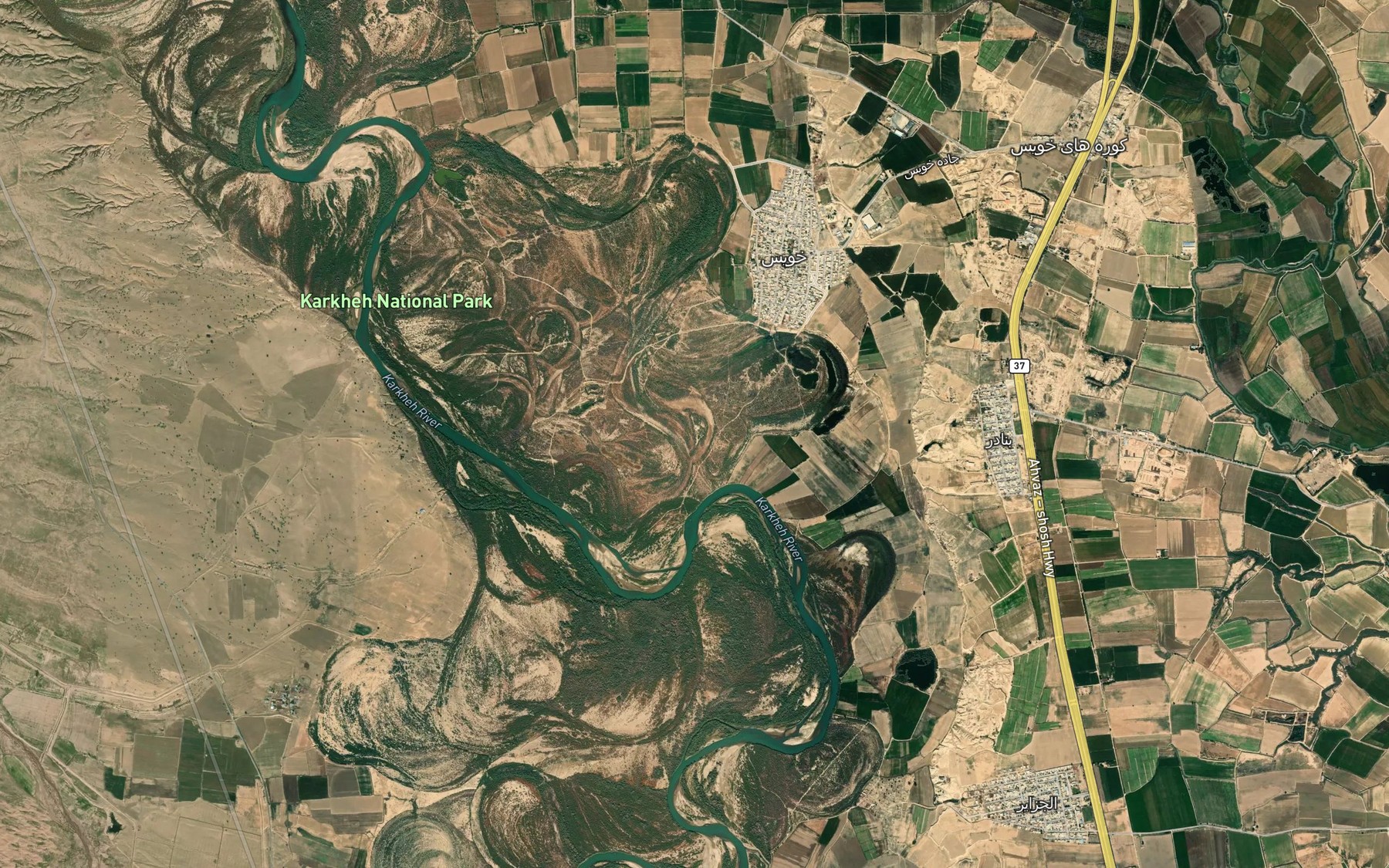 Satellite map of the Ab-e Shur