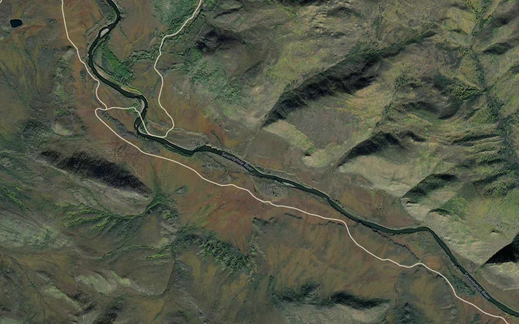 Satellite map of the Curtis Bar Creek