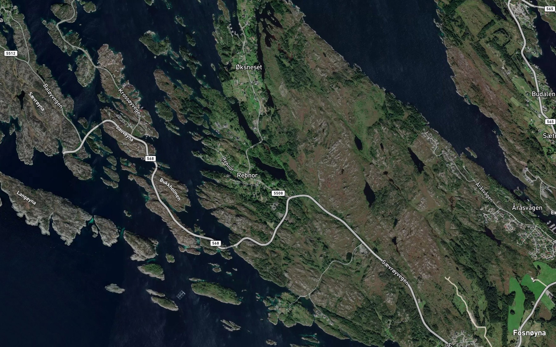 Satellite map of the Rebnorsvatnet