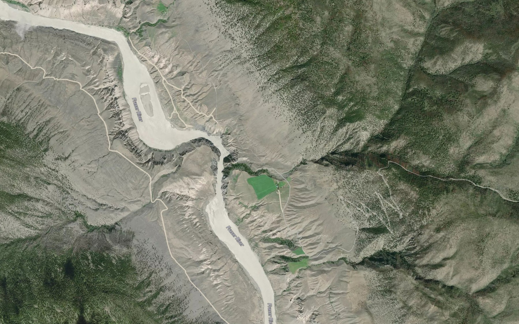 Satellite map of the Barney Creek
