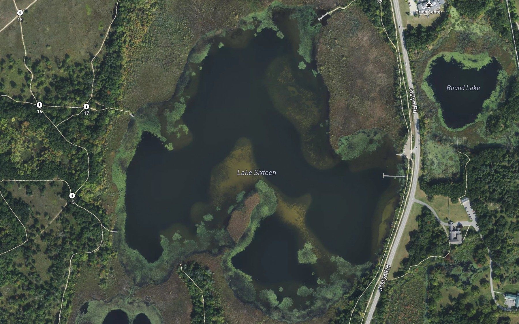 Satellite map of the Lake Sixteen