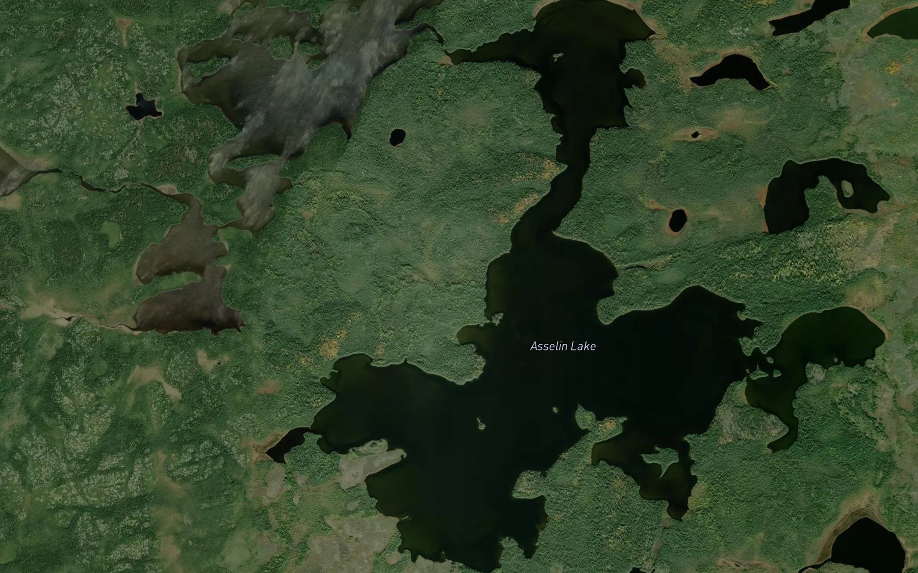 Satellite map of the Asselin Lake
