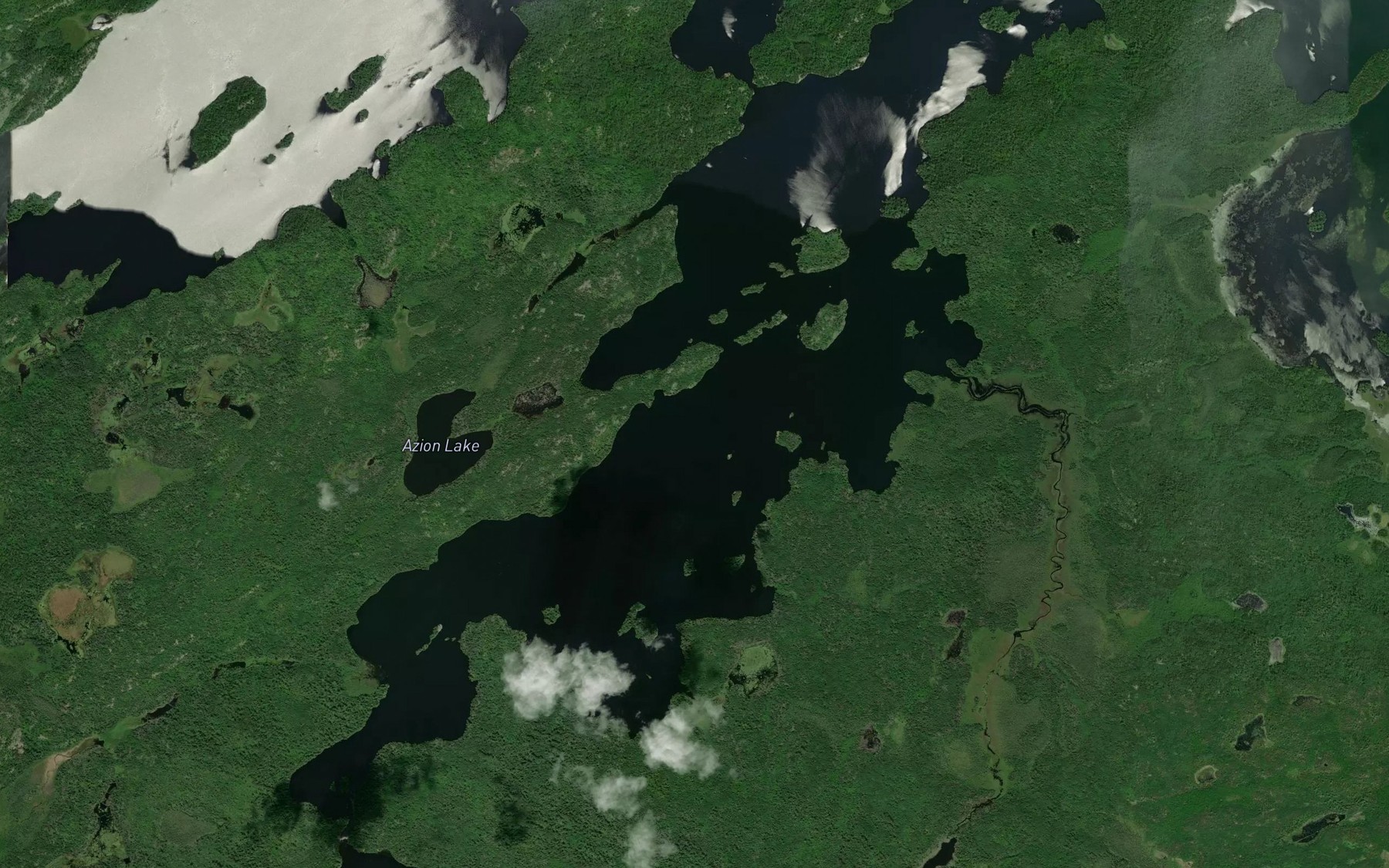 Satellite map of the Pipestone Bay