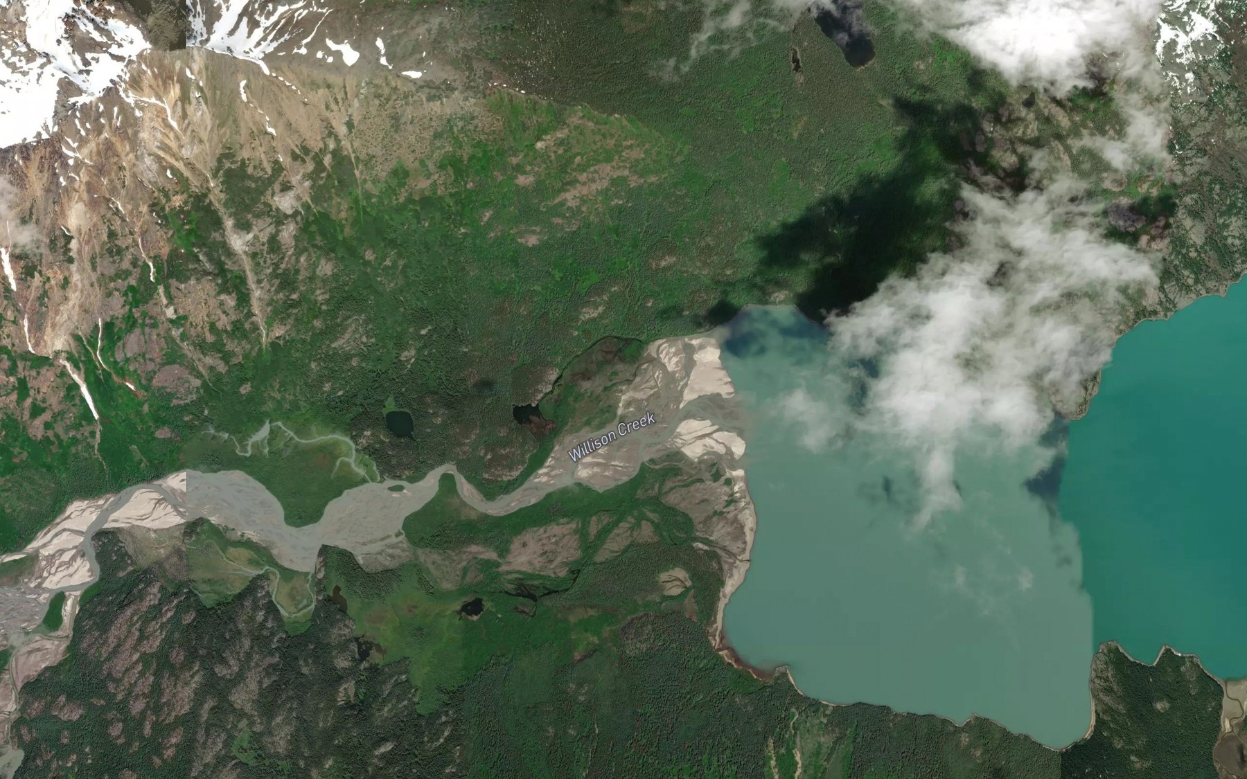 Satellite map of the Willison Creek