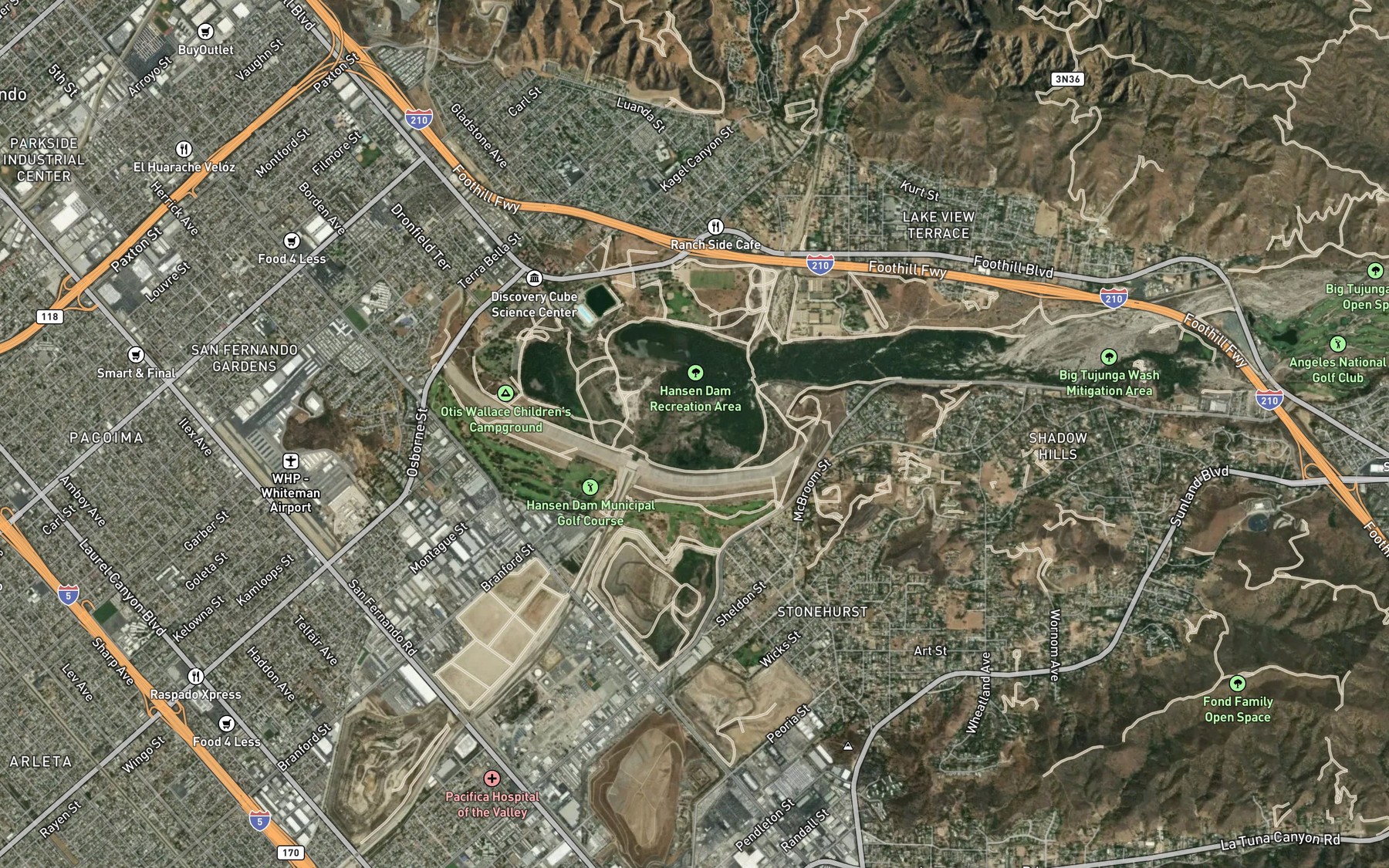 Satellite map of the Middle Lake