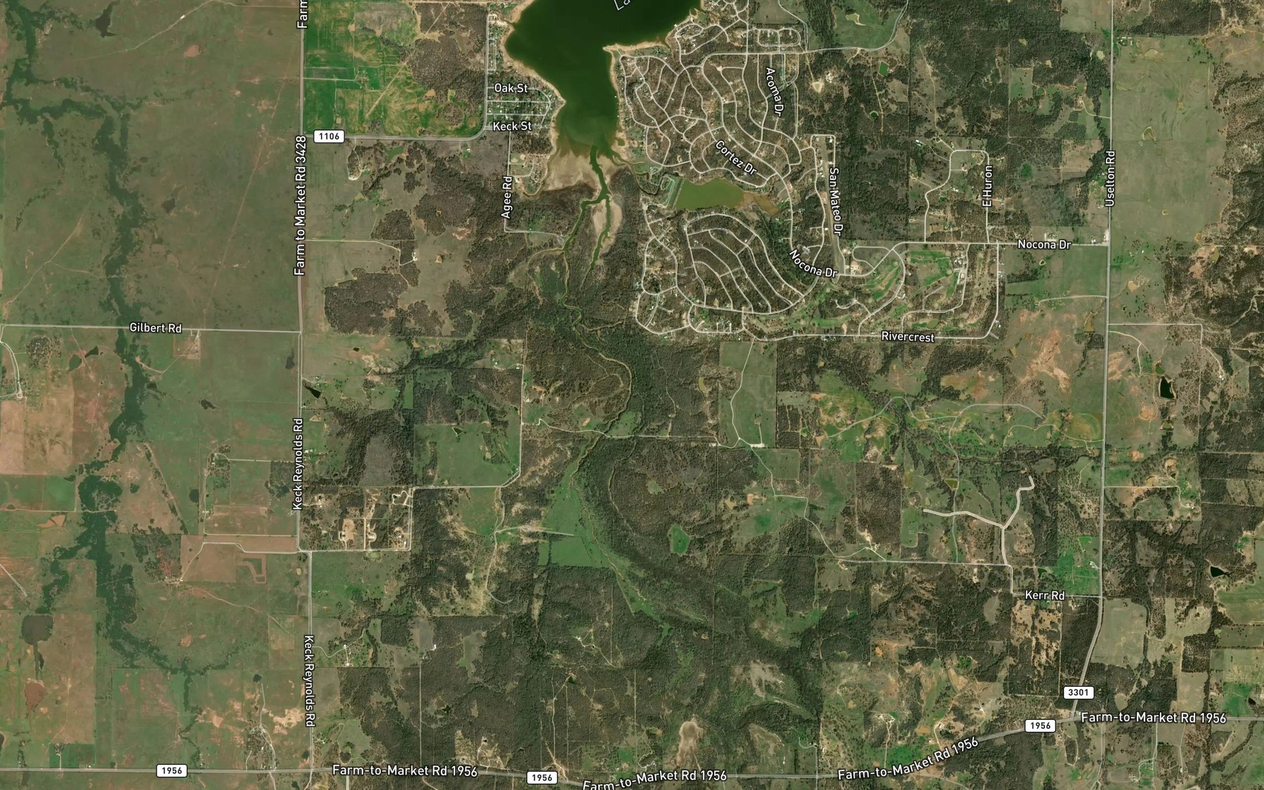 Satellite map of the Dripping Springs Creek