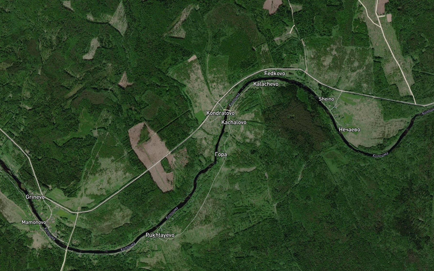 Satellite map of the Ruchey Popov