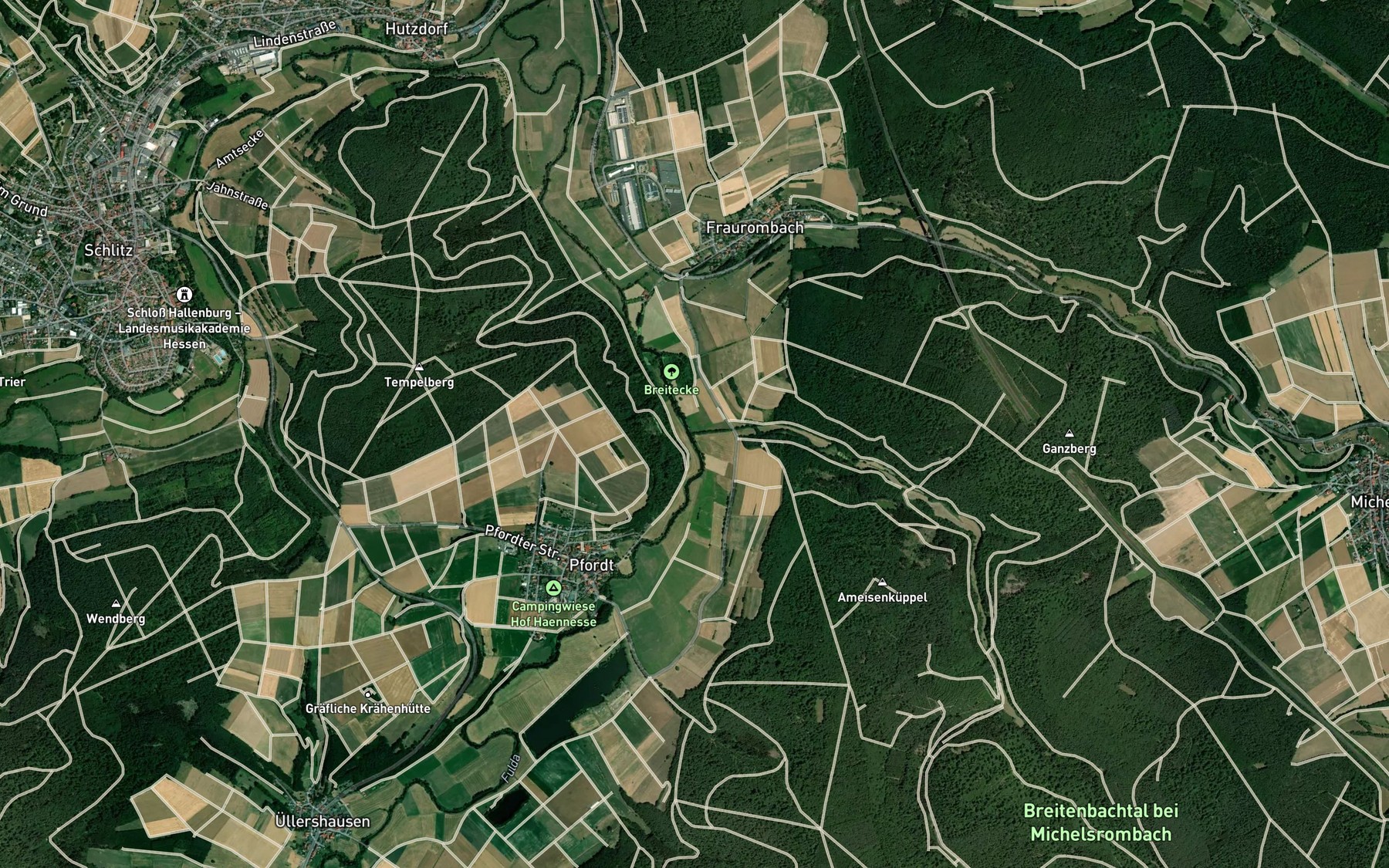 Satellite map of the Breitenbach