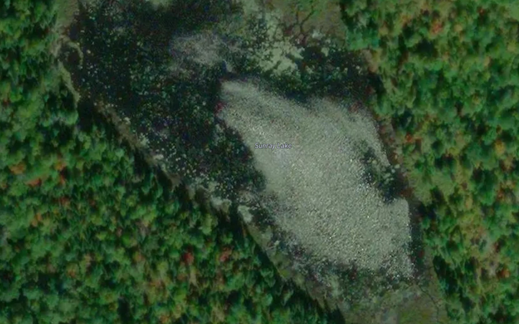 Satellite map of the Sunray Lake