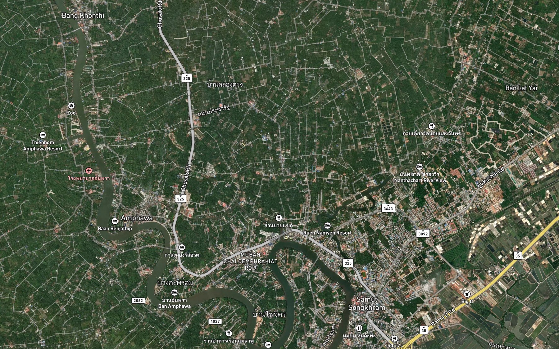 Satellite map of the Khlong Am Phawa