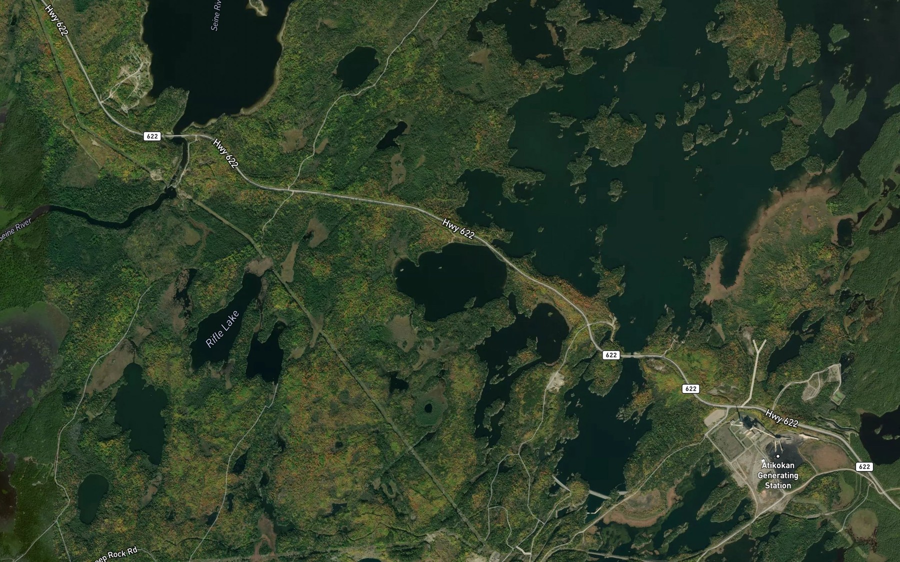 Satellite map of the North Twin Lake