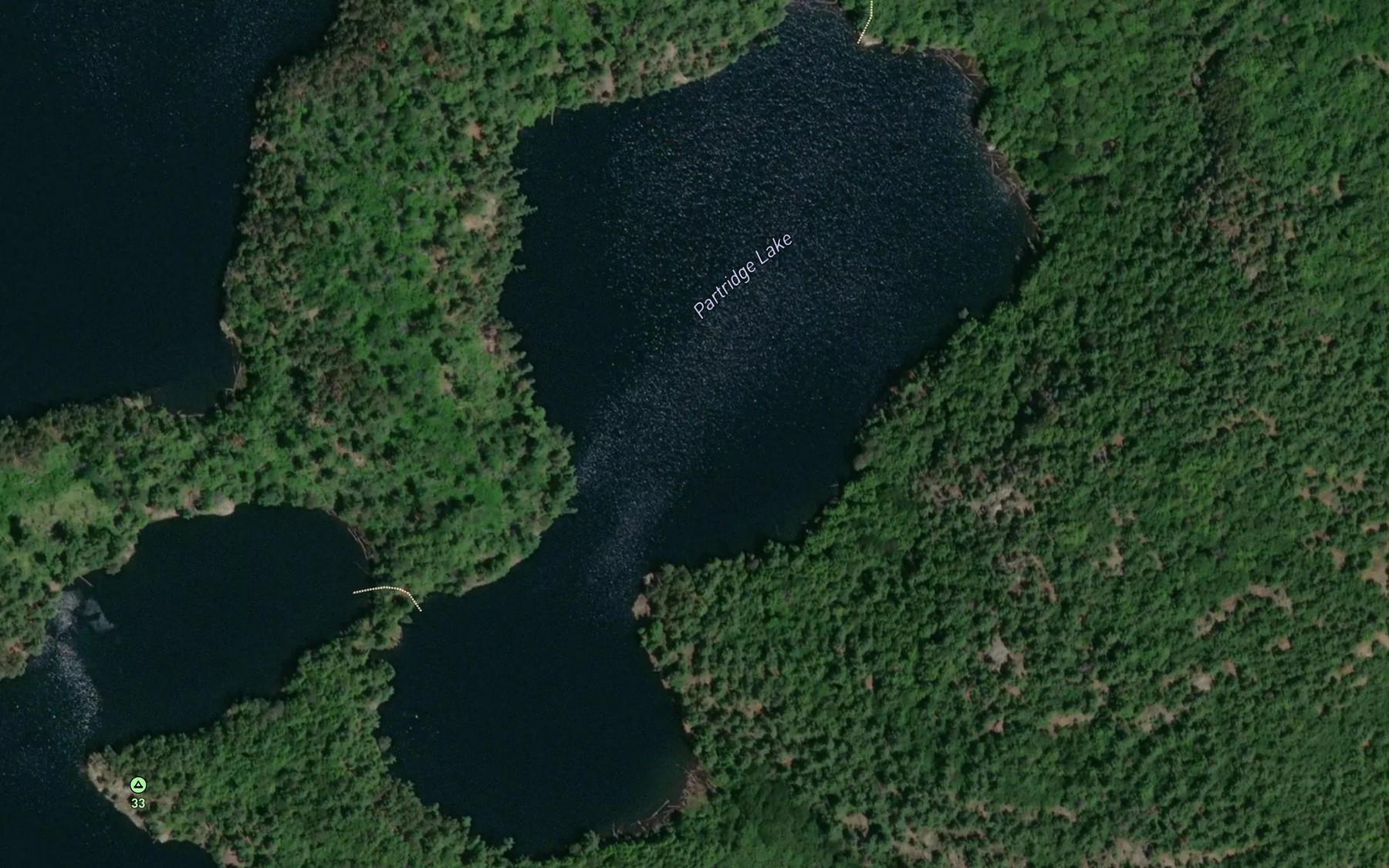 Satellite map of the Partridge Lake
