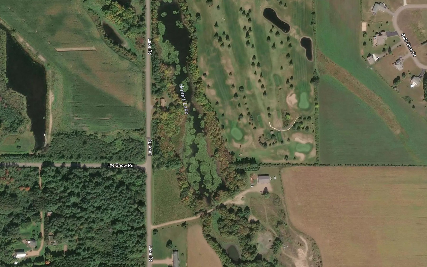 Satellite map of the Henrich Lake