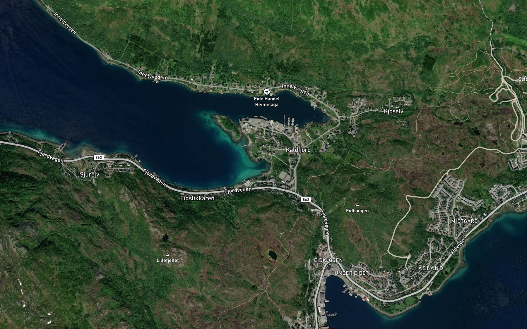 Satellite map of the Osken