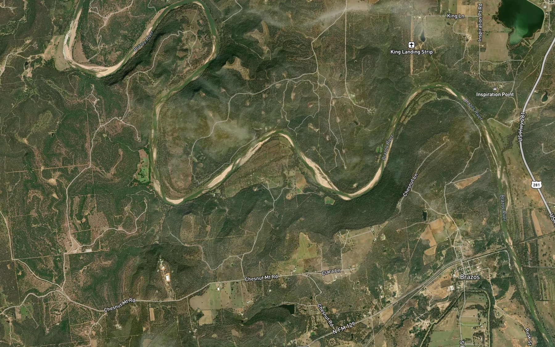 Satellite map of the Whitley Bend