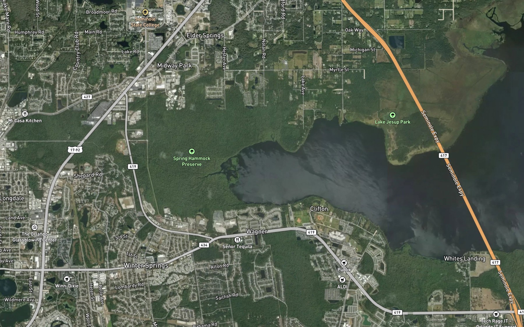 Satellite map of the Soldier Creek Cove