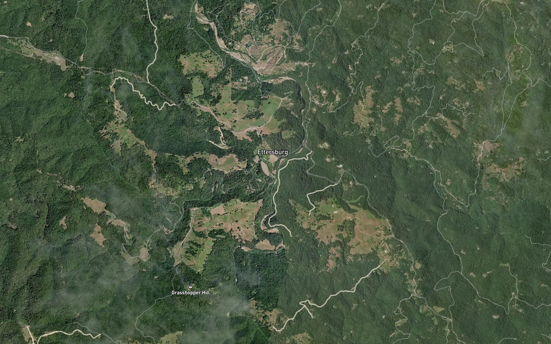 Satellite map of the Bear Creek