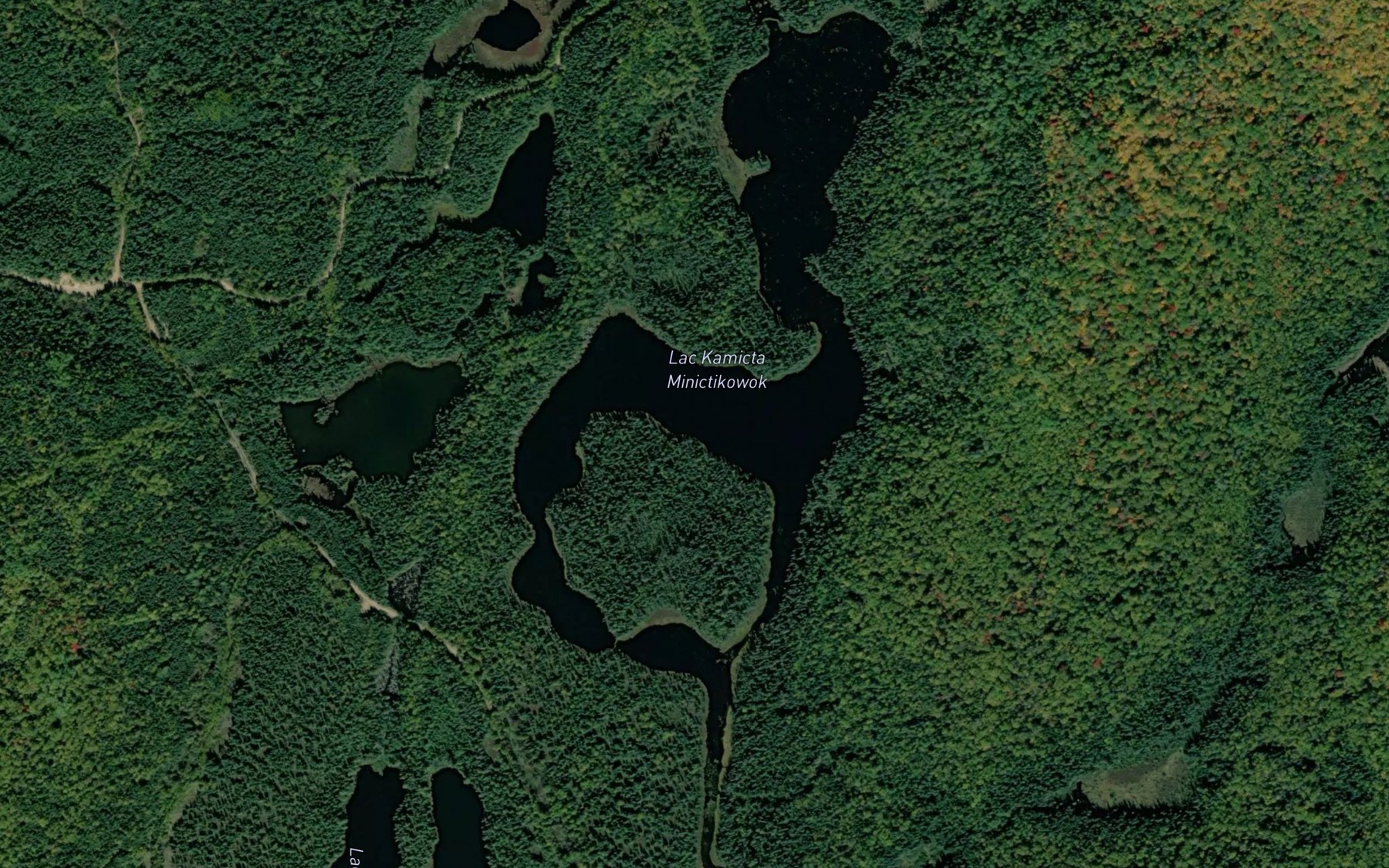 Satellite map of the Lac Kamicta Minictikowok