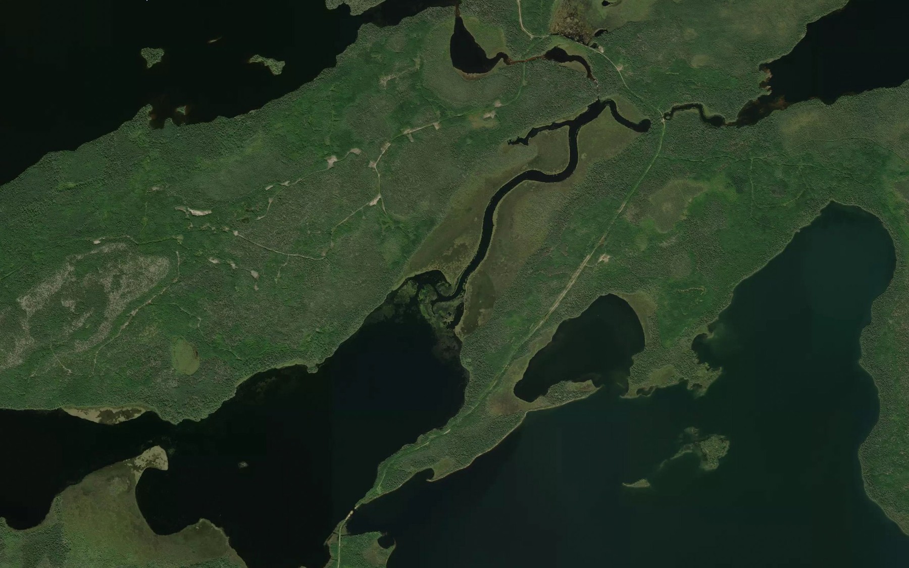 Satellite map of the Cowan River