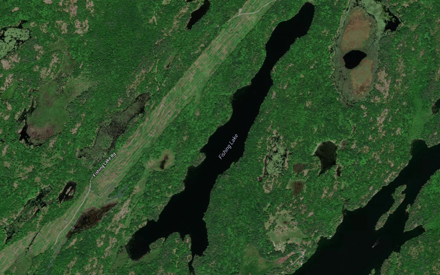 Satellite map of the Fishing Lake