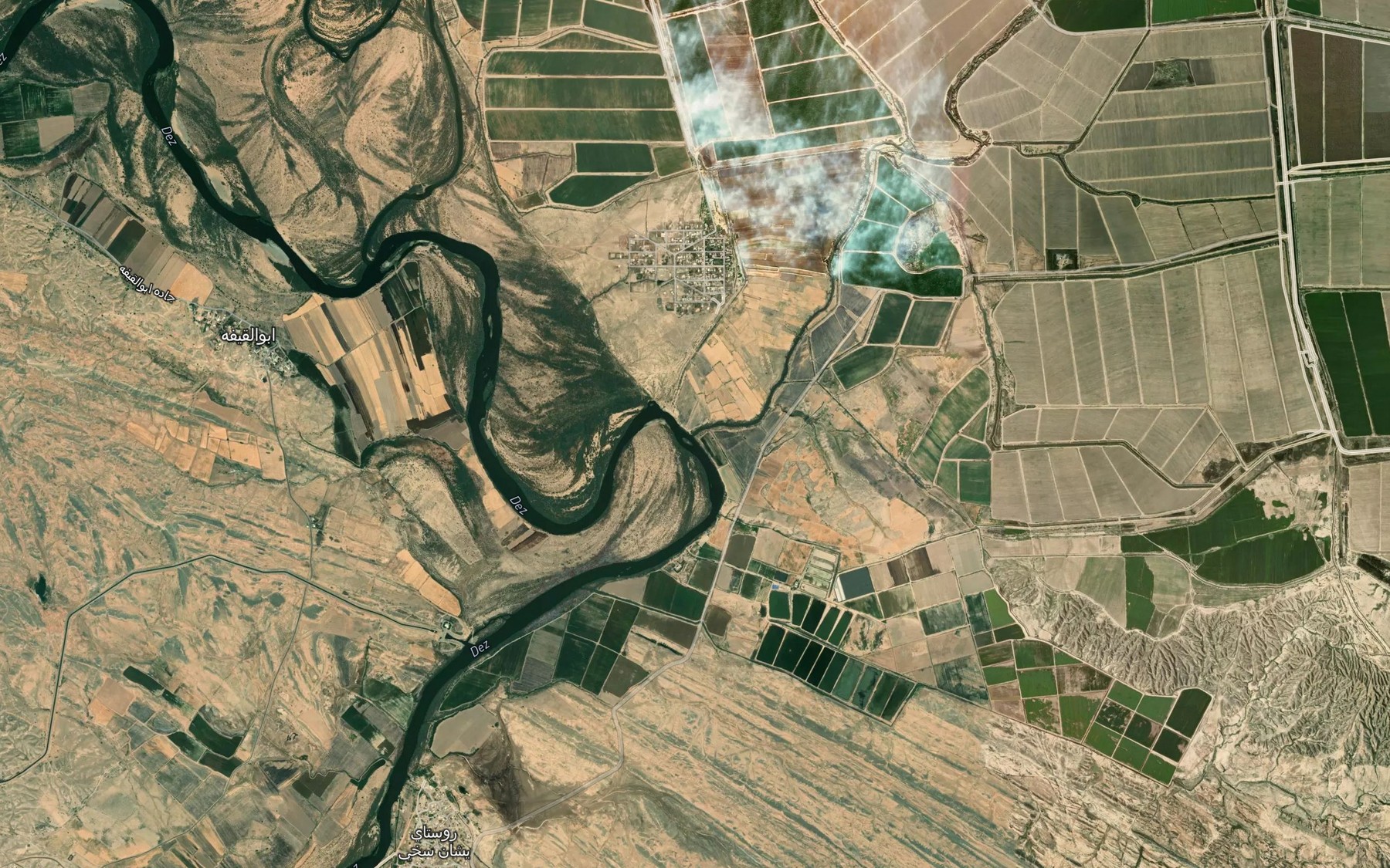 Satellite map of the Nahr-e Shur