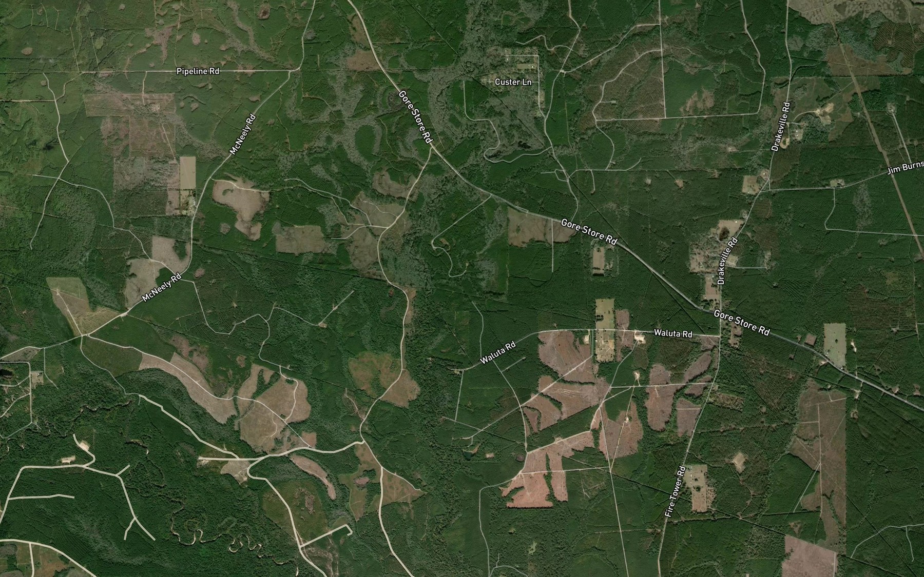 Satellite map of the Mundine Branch