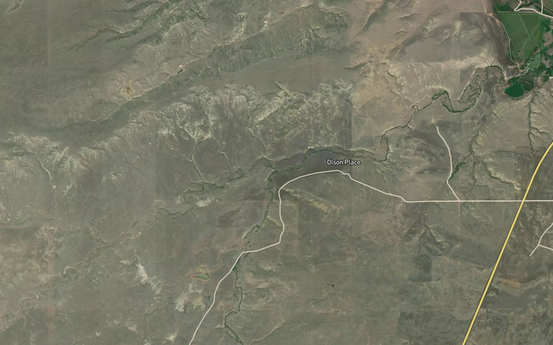 Satellite map of the South Fork Simms Creek