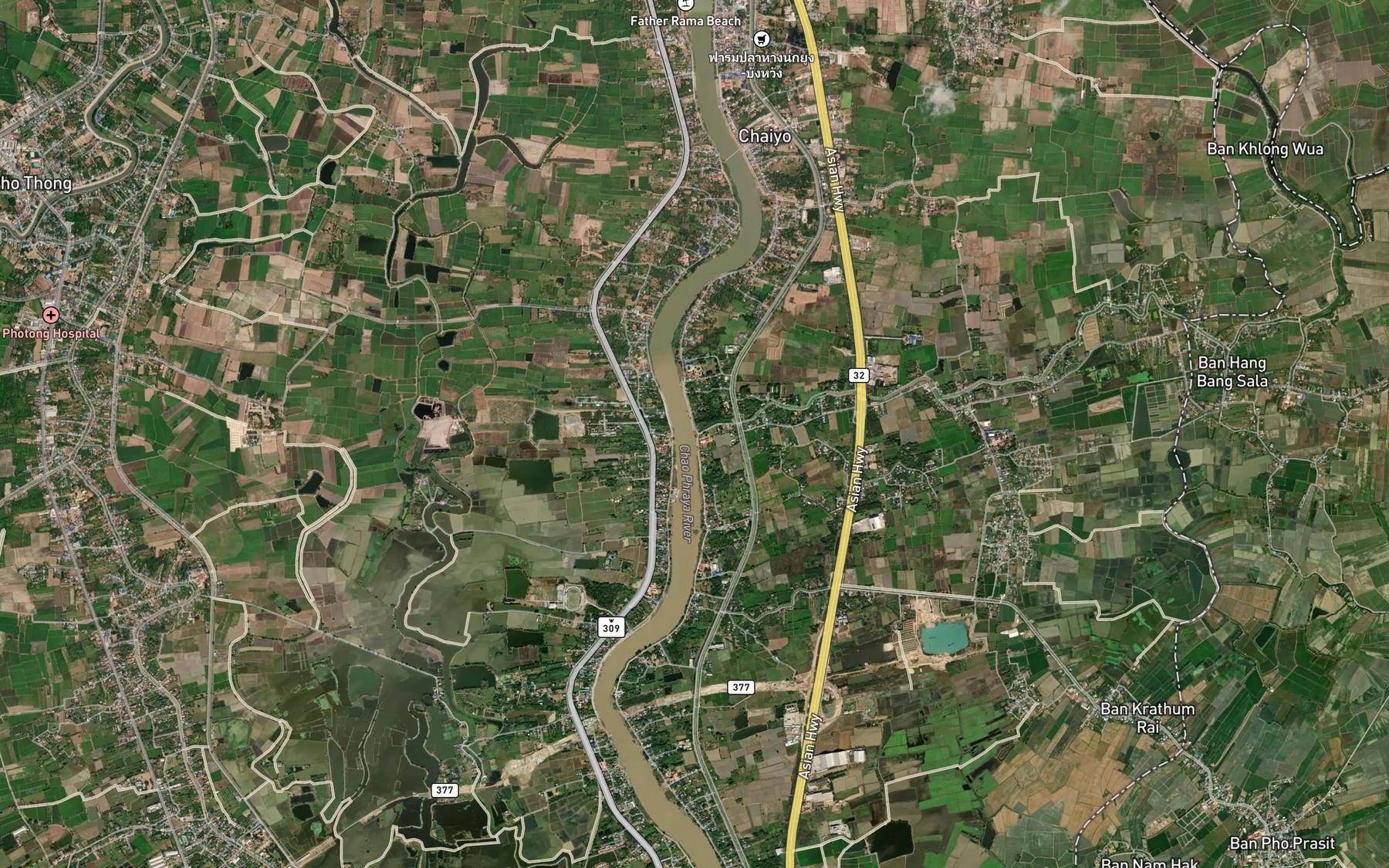 Satellite map of the Khlong Hang Bang Sala