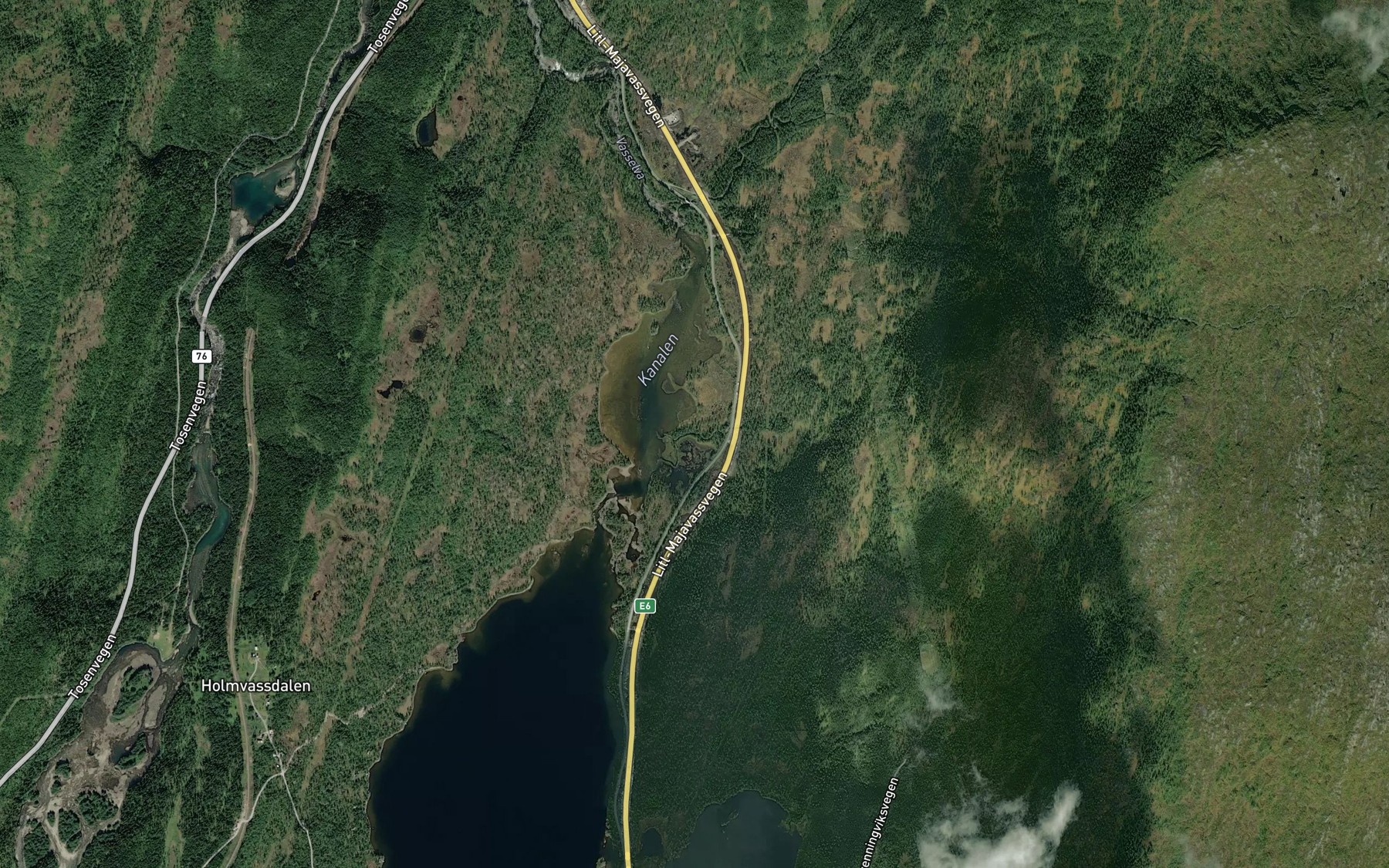 Satellite map of the Slorbybekken