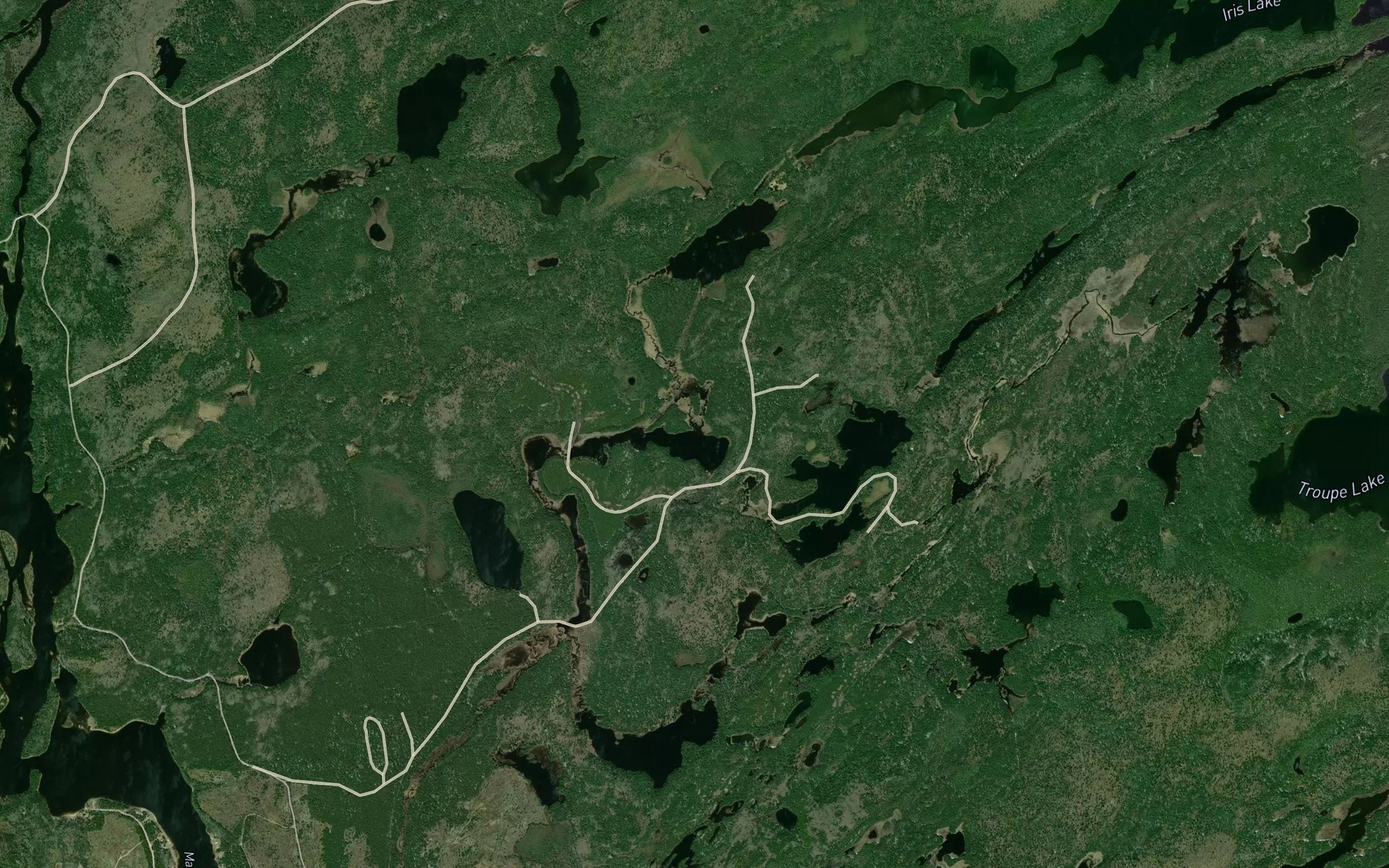 Satellite map of the Nadeau Lake