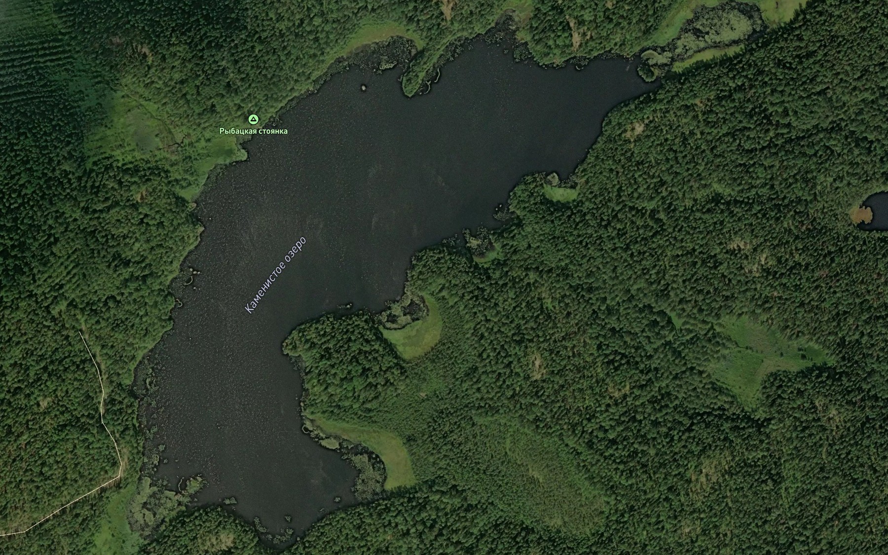 Satellite map of the oz. Kamenistoe