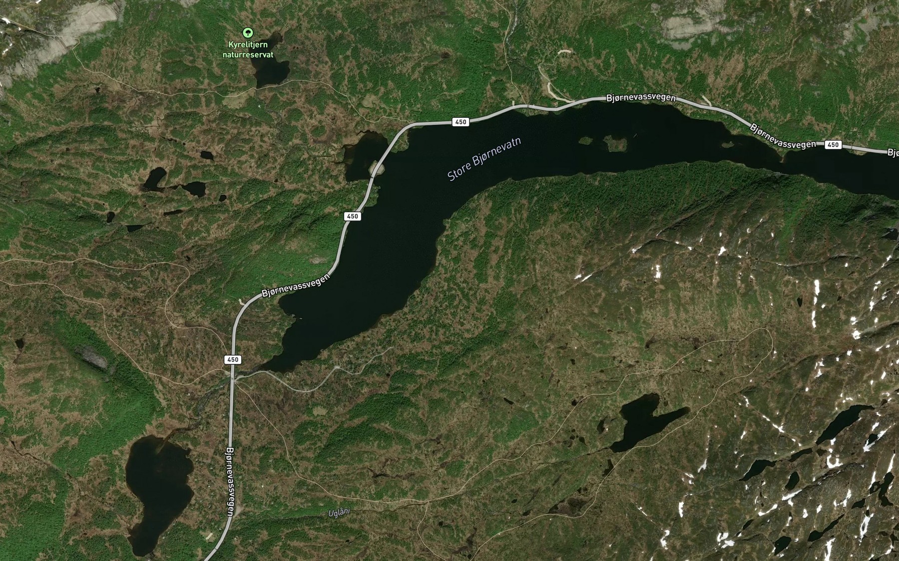 Satellite map of the Strandebekken
