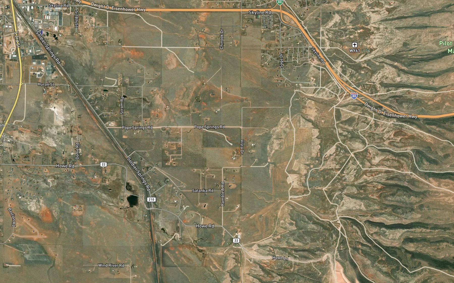 Satellite map of the Pope Springs