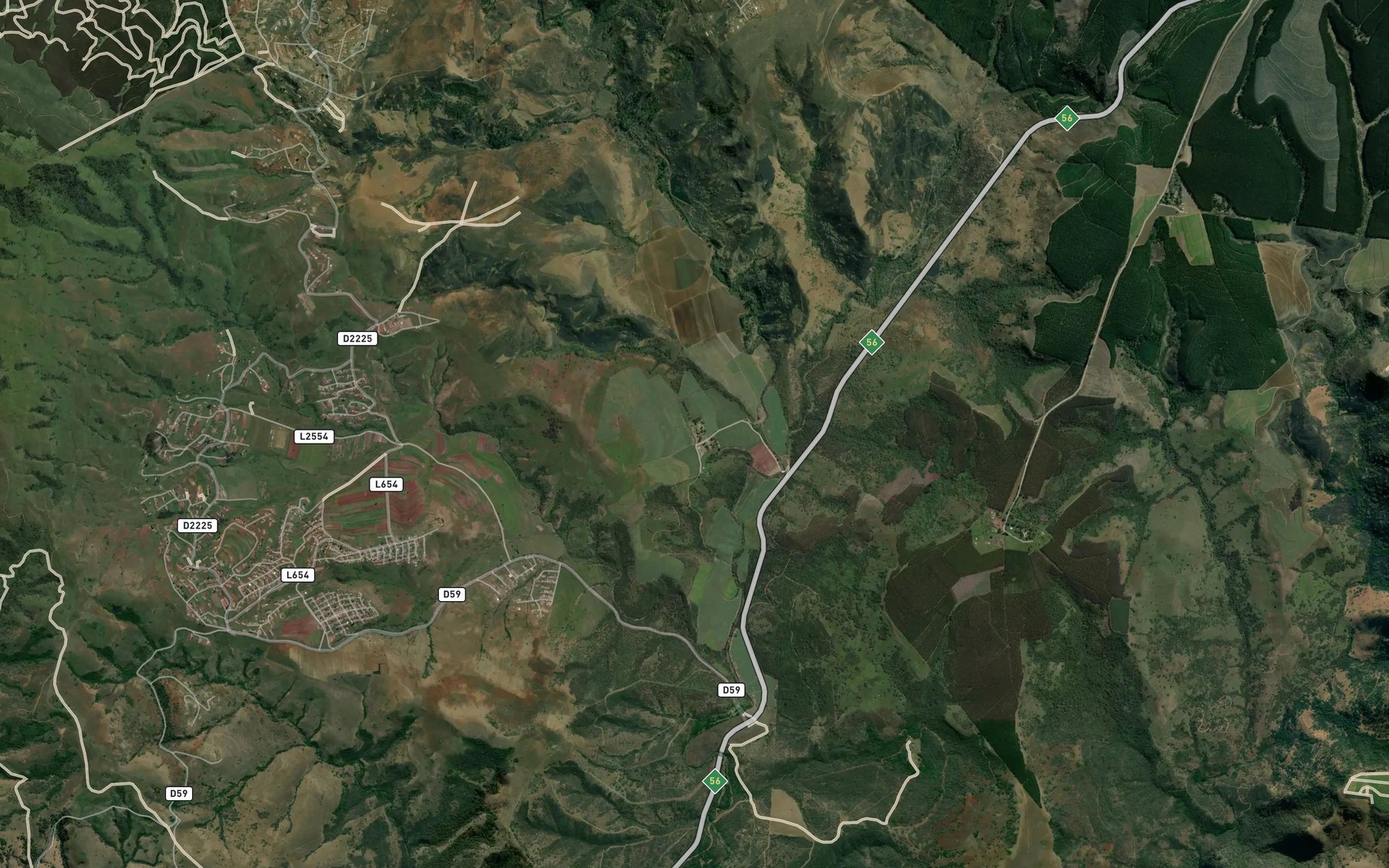 Satellite map of the Mahlateen River
