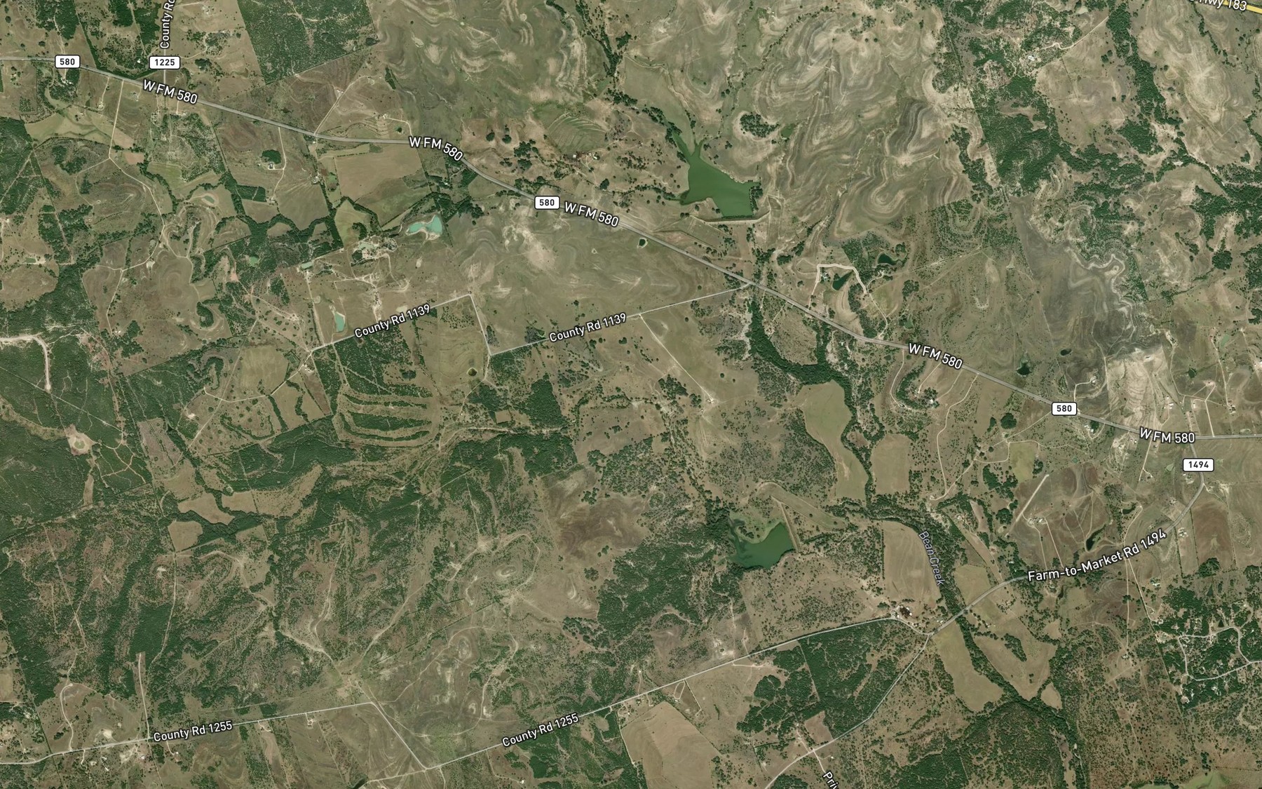 Satellite map of the Pitt Creek