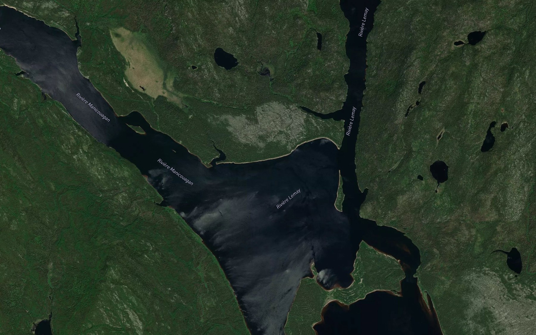 Satellite map of the Riviere Lemay