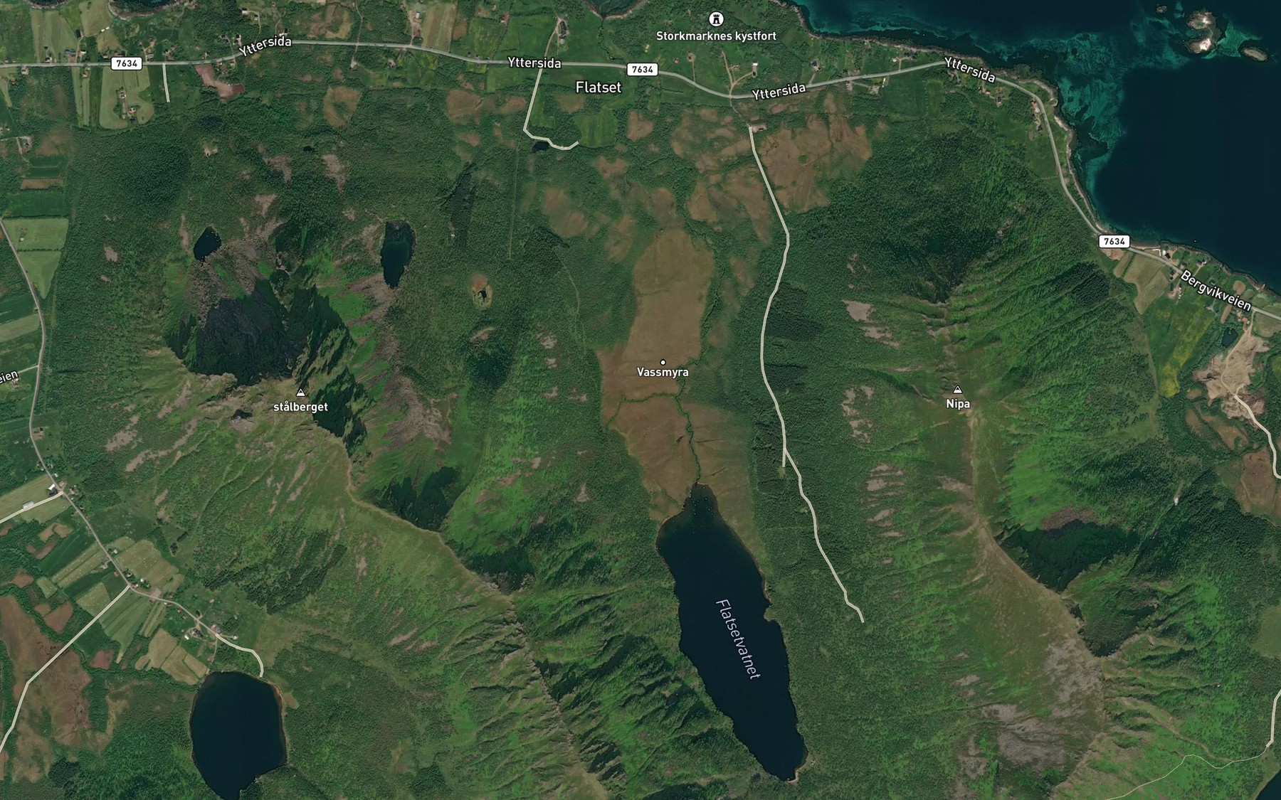 Satellite map of the Kollslettbekken