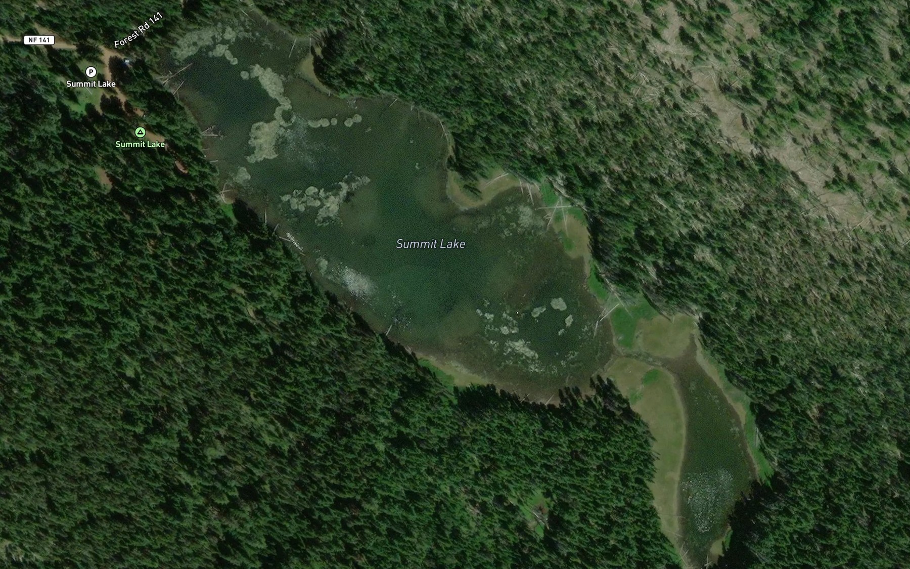 Satellite map of the Summit Lake