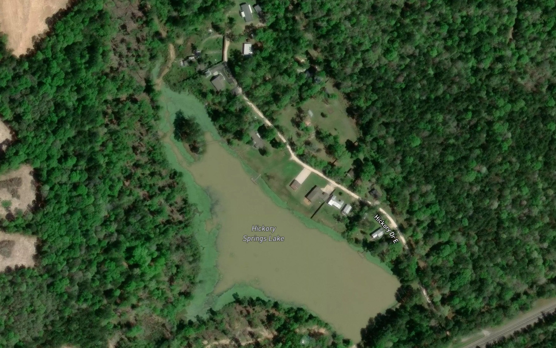 Satellite map of the Hickory Springs Lake