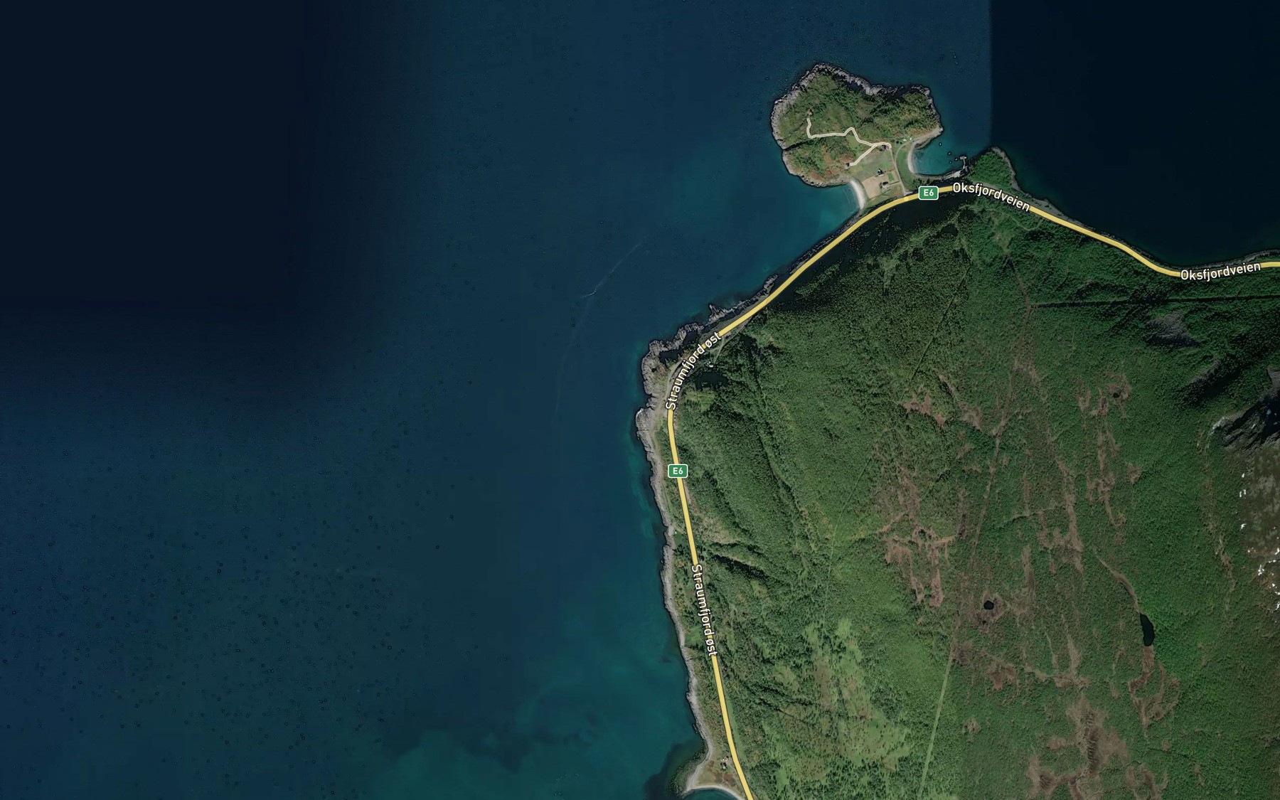 Satellite map of the Manneskeila