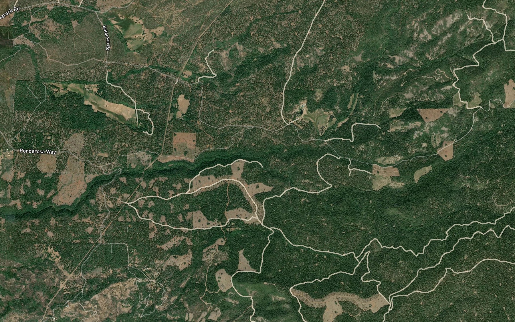 Satellite map of the Atkins Creek