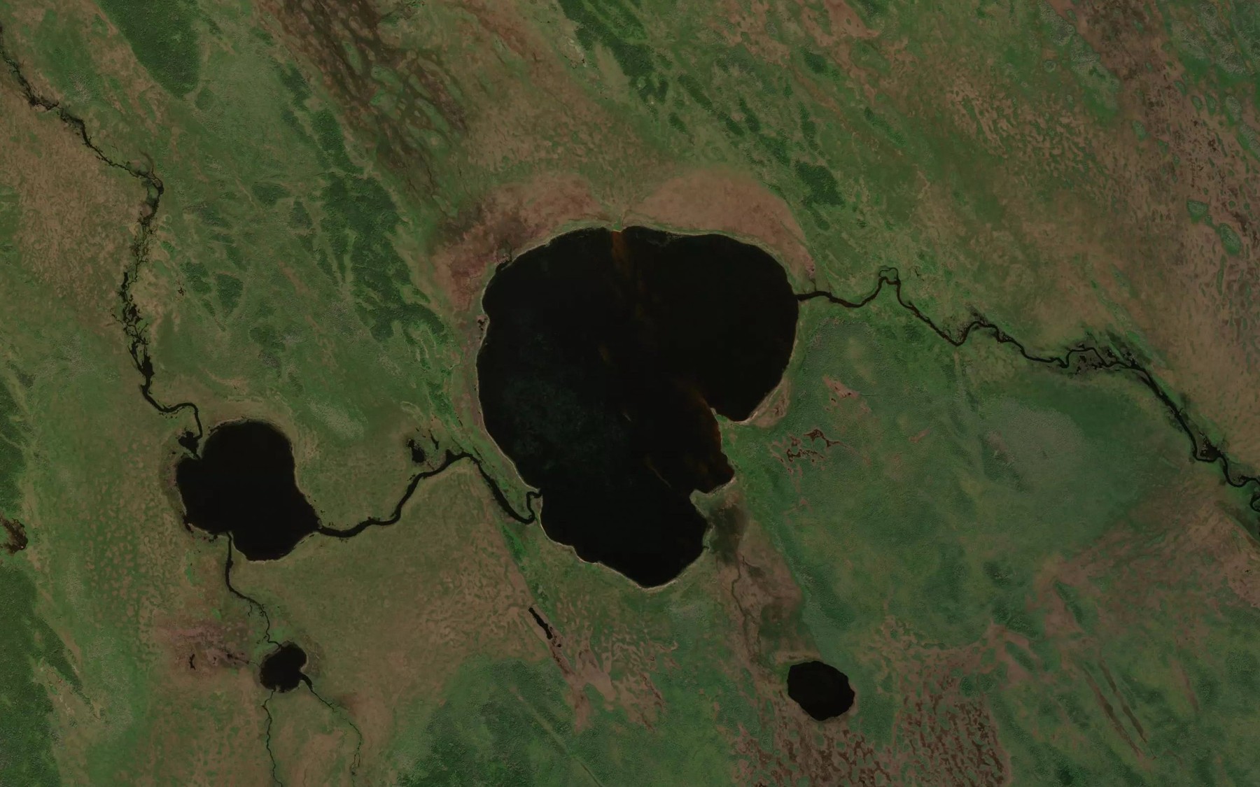 Satellite map of the Pine Lake