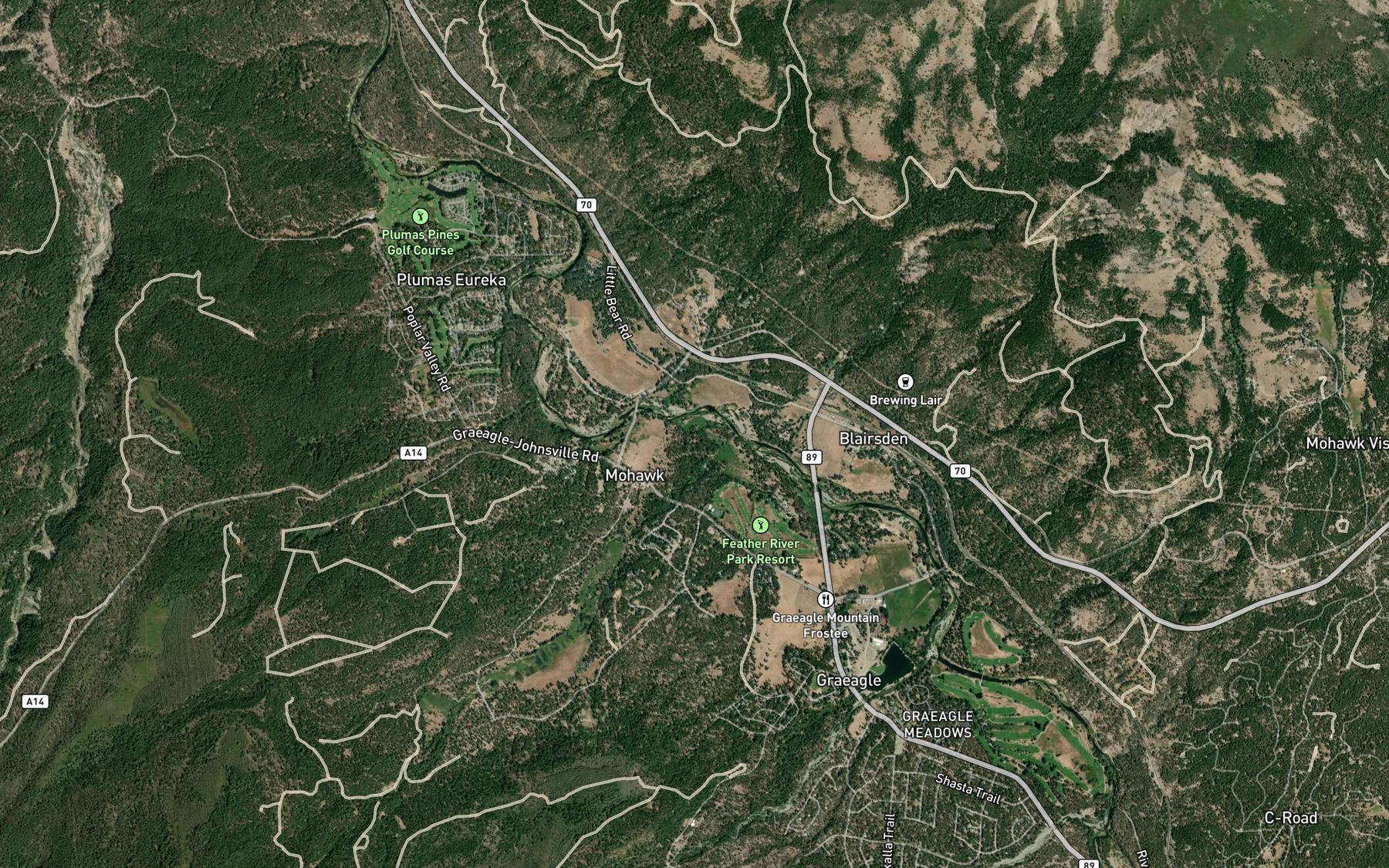 Satellite map of the Smith Creek