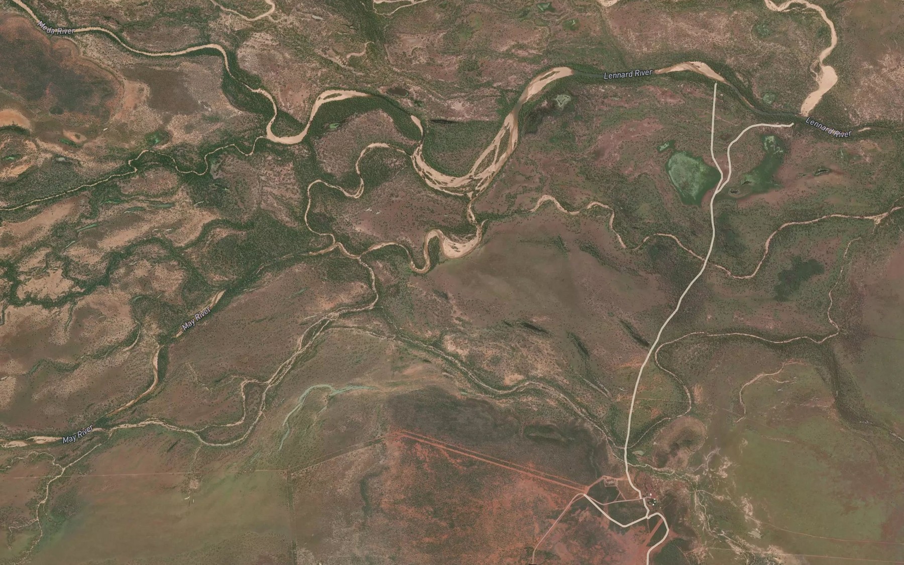 Satellite map of the Lennard River