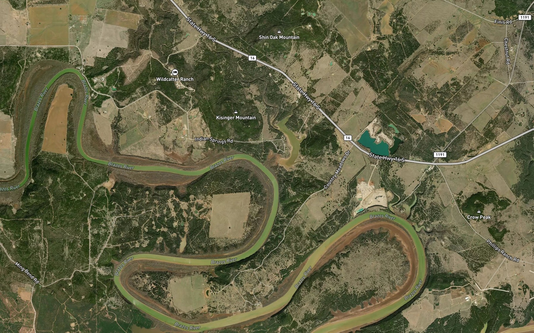 Satellite map of the Connor Creek