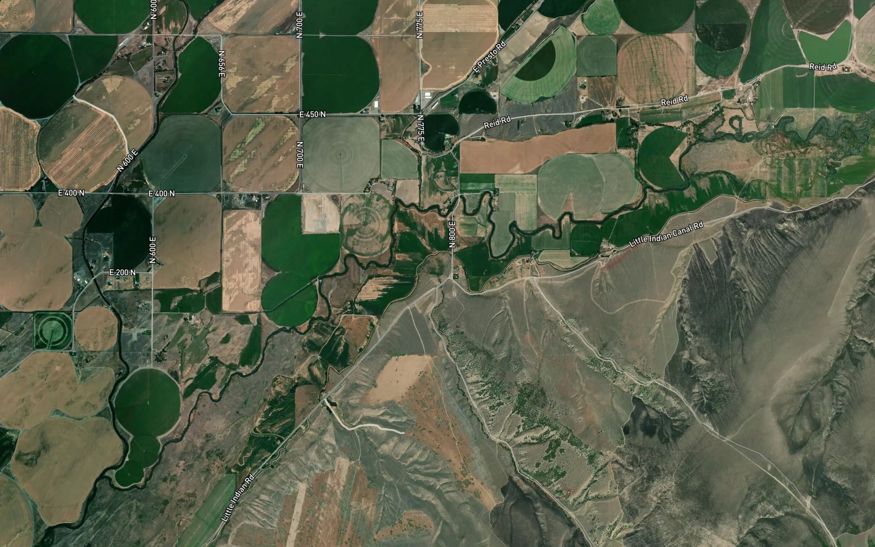 Satellite map of the Garden Creek